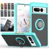 Armor Matte Case For Google Pixel 9 Pro XL Cover For Pixel 8 8A Ring Magnetic Holder Stand Shockproof Coque Fundas