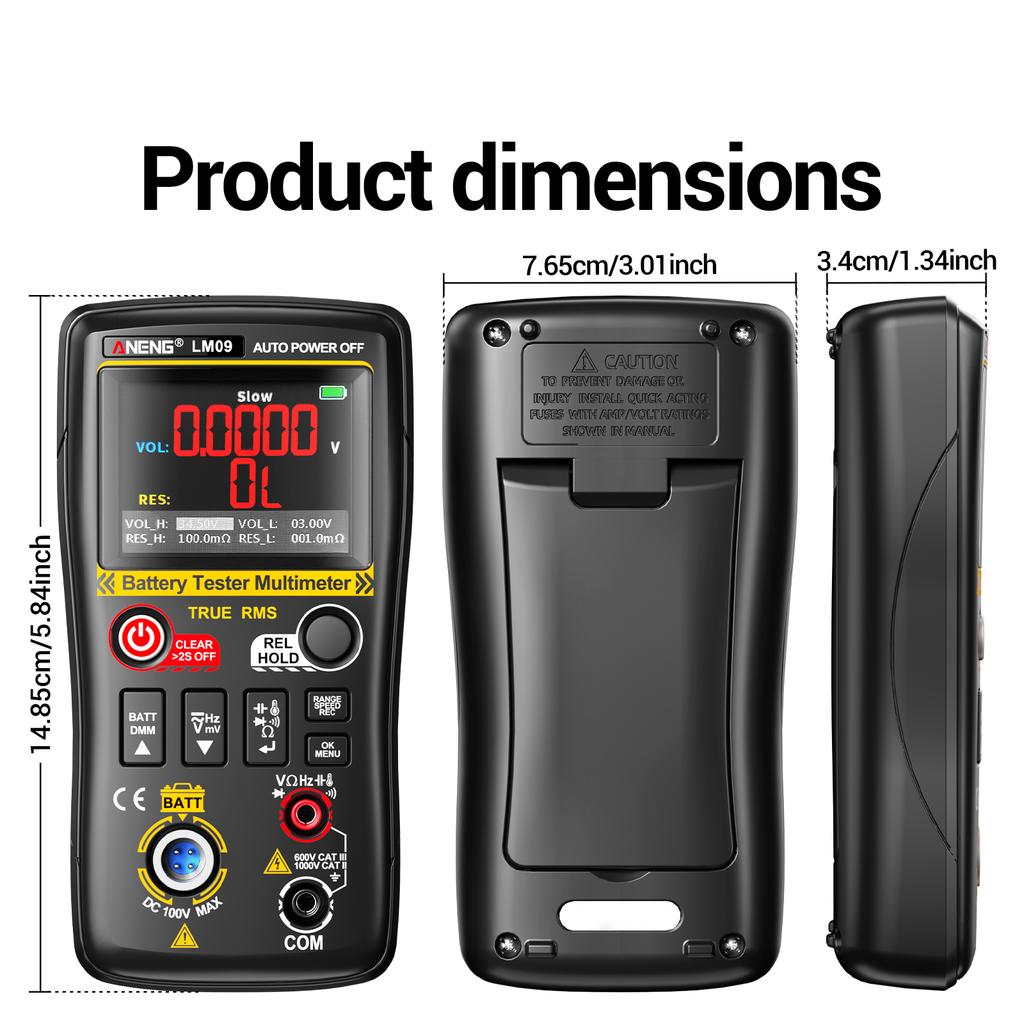 ANENG LM09 Digital Multimeter Battery Internal Resistance Professional Tester 25000 Counts Auto Range Voltmeter Temp Capacitance Ohmmeter Tester Tools