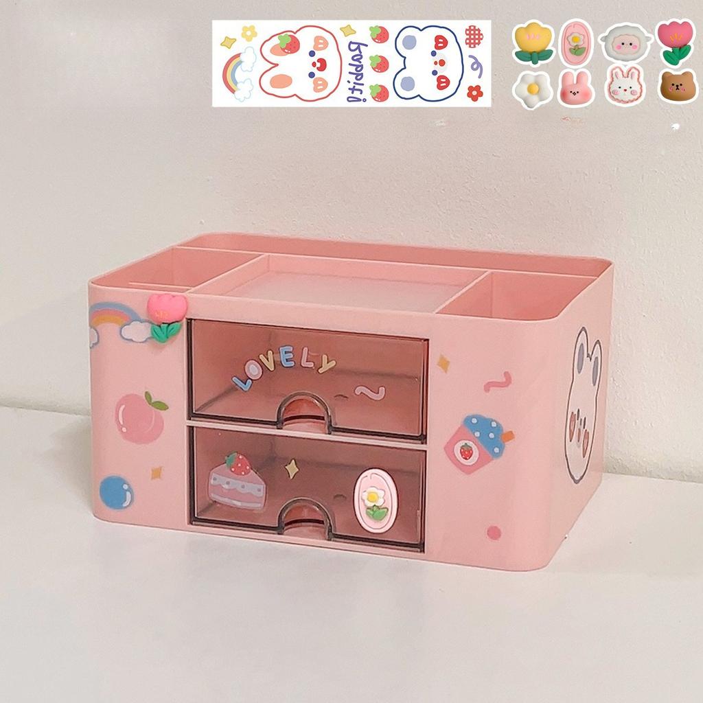 Настольный держатель для ручек, симпатичный, большой емкости, органайзер для ящиков, органайзер для канцелярских принадлежностей для студентов, офисный органайзер для девочек