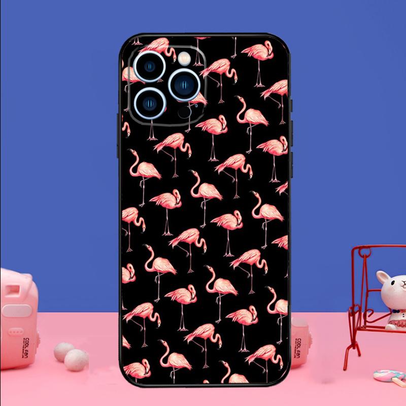 Pink Red Flamingo Phone Case For iPhone 17 16 15 14 13 11 12 Pro Max Plus 13 12 mini 16e 17 Air Bumper Cover