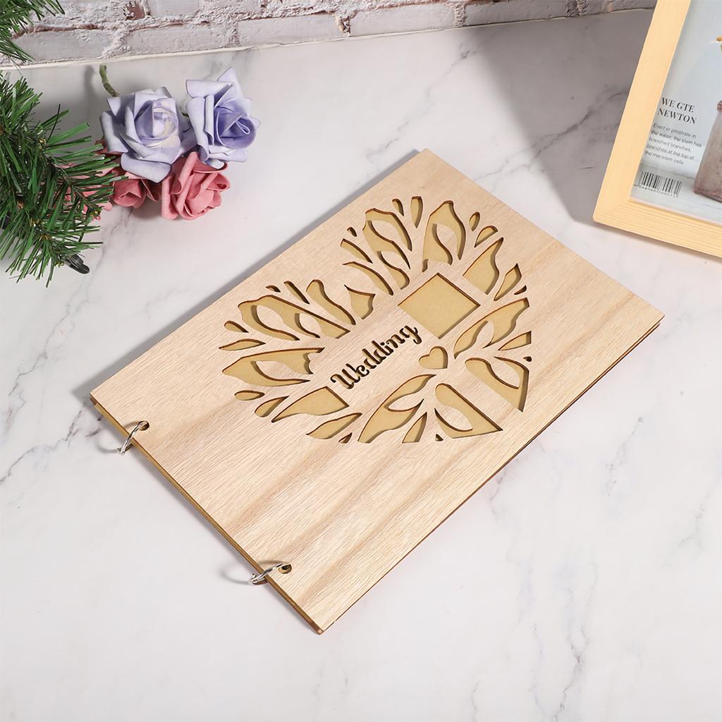 Innovative Wooden Wedding Guest Book Album Craft for Wedding Engagement DecorationType 3