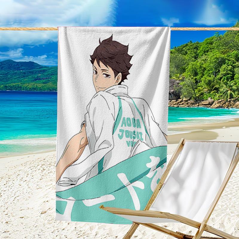 1pc Oikawa Tooru1 Beach Towel, Beach and Seaside Swimming Pool Equipment, Fashion Pattern, Rectangular, Travel Essentials