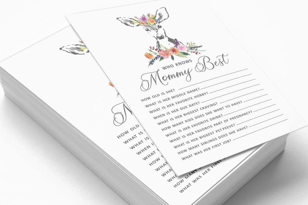 Inkdotpot 50 BabyA AlphabetA ABCA GameA Олени Животные Baby Shower Игра Гендерно-нейтральная вечеринка