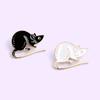 New Cartoon Mouse Black and White Brooch Animal Creative Cute Personality Pins Korean Female Decorative Fashion Tide Gift Enamel