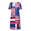 Женское летнее повседневное модное платье с коротким рукавом и карманом на День независимости с коротким рукавом
