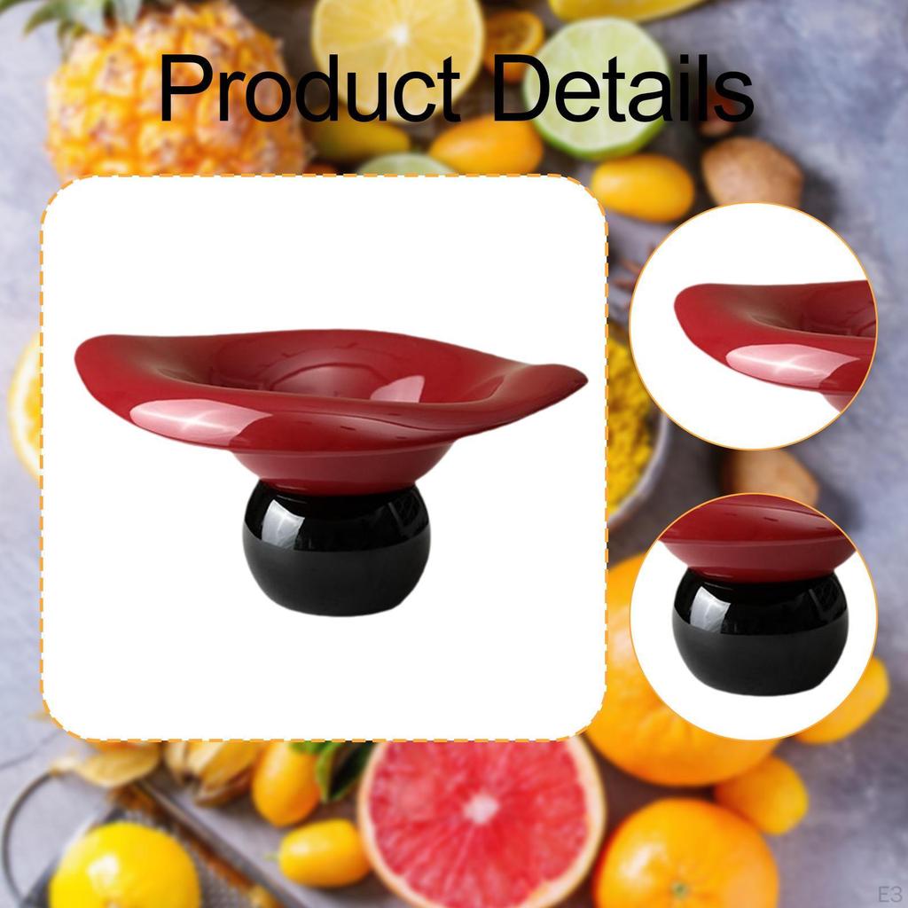 Ceramic Pedestal Fruit Bowl, Snacks Storage Tray, Salad Plate, Appetizer Serving Dish for Desktop