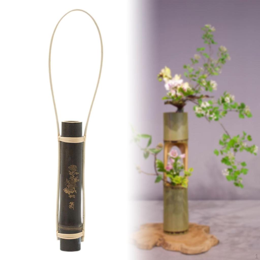 Bamboo Flower Vase Table Centerpiece Decorative Tabletop Ornament Modern Minimalist Design