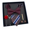 Men'S Tie Light Luxury Gift Box Wedding Tie Bow Tie Pocket Towel Brooch Cuffs Father'S Day Gift Box