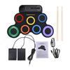 Electronic Drum Set with Speaker Hand Roll Drum Set 7 Pads Supports Various Audio Input Silicone