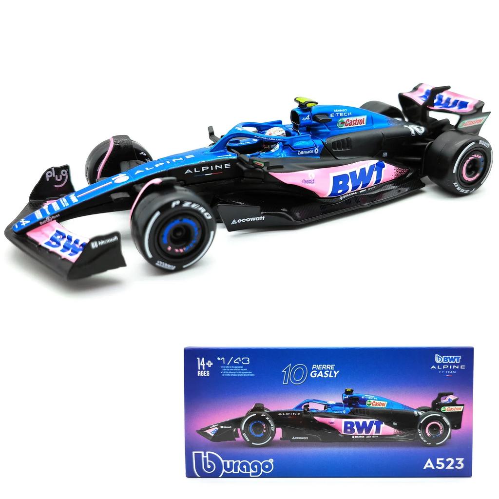 ABBP1 Bburago 1:43 BWT Alpine 2023 A523 #10 #31 F1 Racing Formula Car Static Simulation Diecast Alloy Model Car