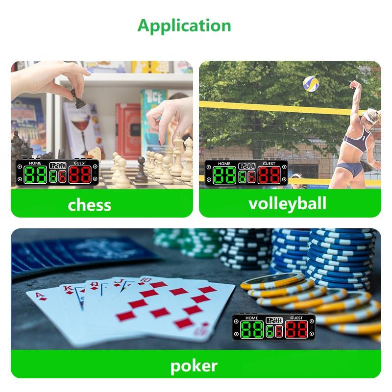 YIZHI V30 Portable 10-digit Scoreboard Party Game Home Guest LED Electronic Scoreboard for Various Event Ball Match Score Keeper