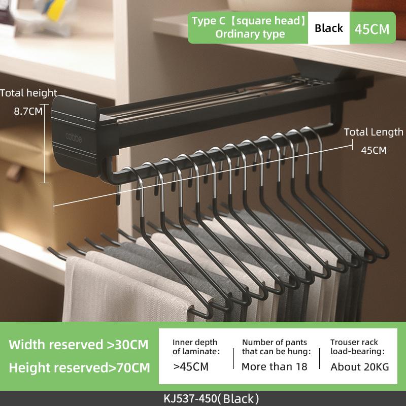 Top Mount Wardrobe Hanger Pulling Out Hangers Extendable Clothes Rail Adjustable Wardrobe Telescopic Rail Rack Trouser Organiser