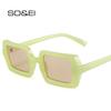 SO & EI Ins, популярные модные маленькие прямоугольные солнцезащитные очки, женские ретро желе-зеленые, оранжевые оттенки, UV400, мужские трендовые квадратные солнцезащитные очки