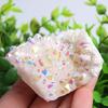 Wixine 1Pcs White Angel Aura Quartz Point Electroplated Crystal Cluster Healing Stone