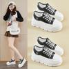 Женские кроссовки на толстой платформе, повседневная обувь, прогулочная обувь, нескользящие удобные теннисные туфли на шнуровке для женщин, легкие рабочие кроссовки