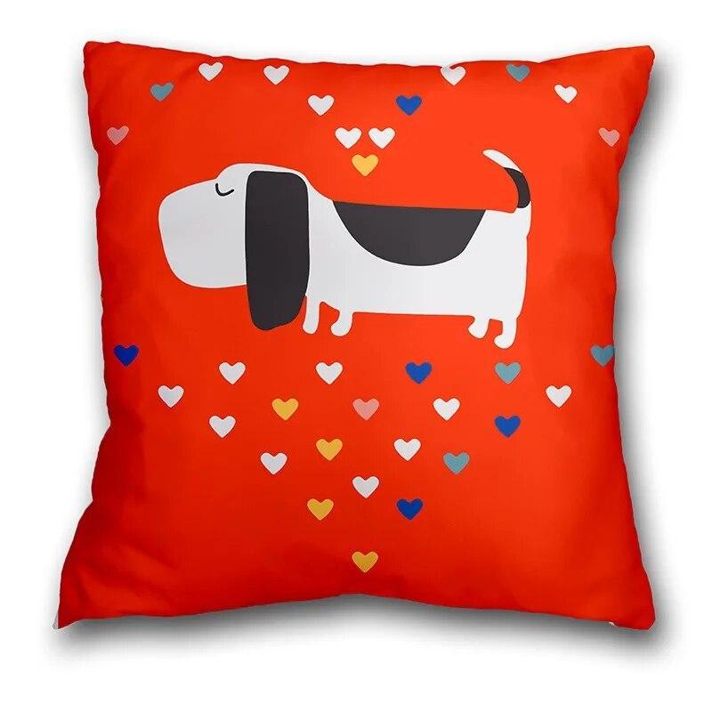 Office Seat Cushion Pillow Cartoon Cute Animal Pattern Print Pillow Case Bedroom Bay Window Cushion