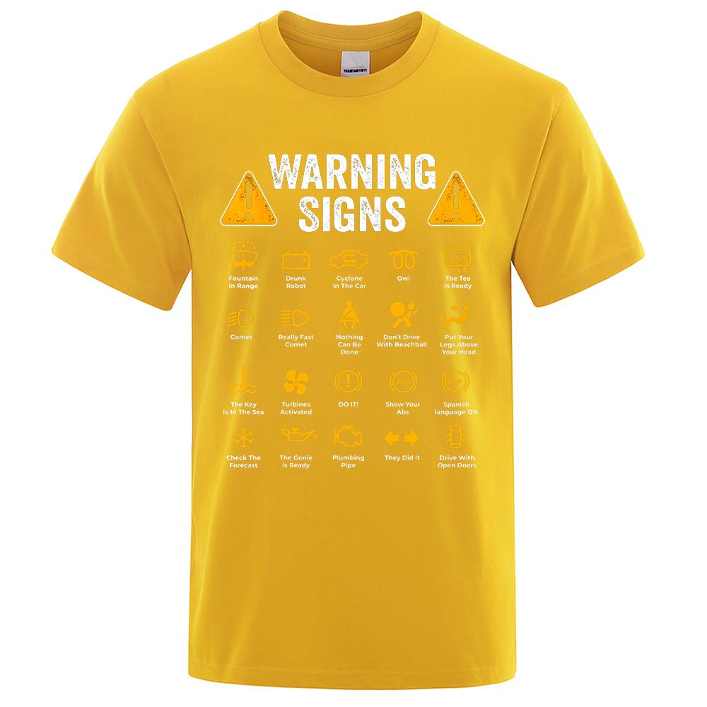Смешные предупреждающие знаки для водителей 101 Подарок автомеханику Футболка для водителя Модная повседневная футболка Хлопковые мужские топы Футболки Повседневная оверсайз