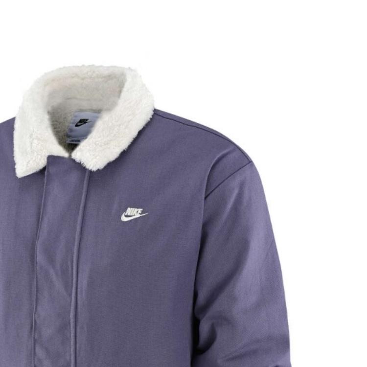 Nike Повседневная спортивная флисовая куртка-поло с вышитым логотипом с длинным рукавом, мужская куртка фиолетового цвета FD6683-505