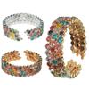 Хрустальные стразы Рука Браслет на запястье Кольцо Пять рядов Браслеты Мода Хрустальные браслеты Женщины
