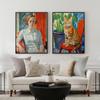 Vintage Print Woman With Cat Wall Art Home Decor Eclectic Interior Boho Pet Painting Housewarming Gift Idea Portrait Poster
