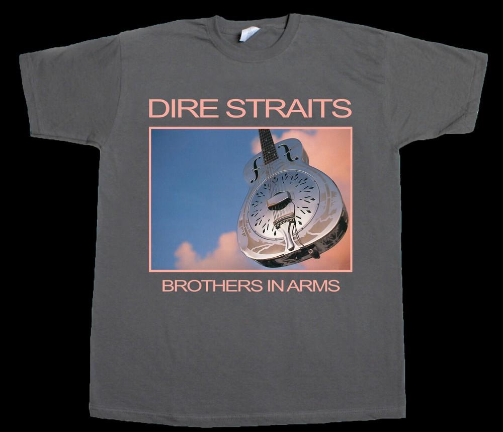 DIRE STRAITS BROTHERS IN ARMS МАРК КНОПФЛЕР РОК НОВАЯ СЕРАЯ ФУТБОЛКА Унисекс Футболка