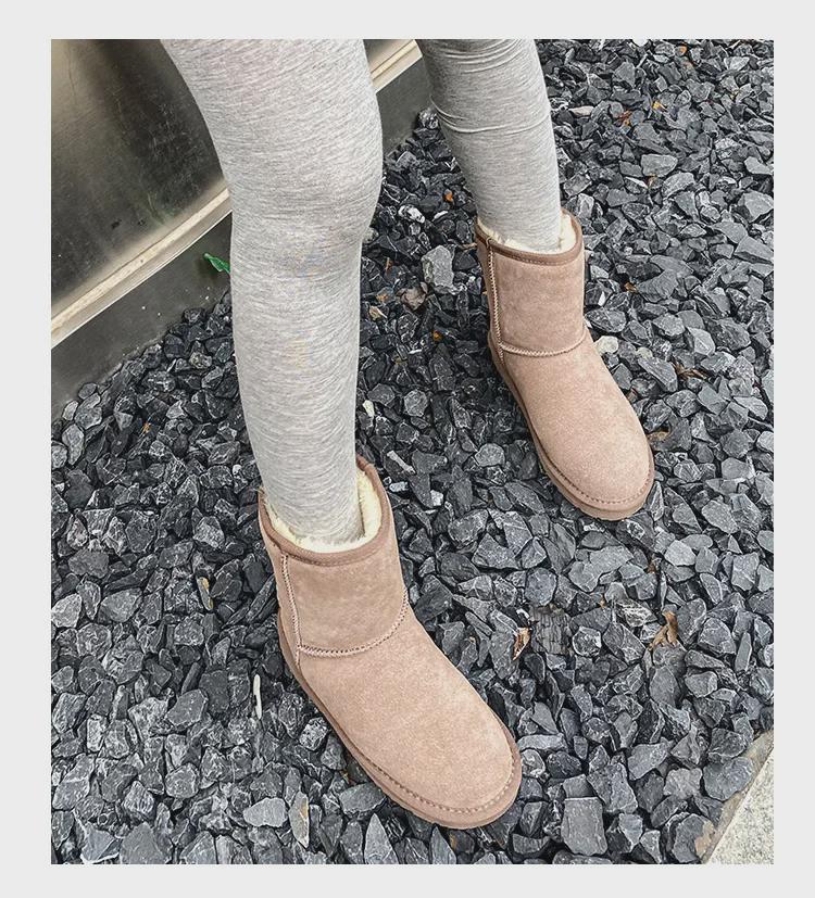 Женские зимние сапоги из коровьей кожи 2025 года — нескользящие, теплые, удобные, модные