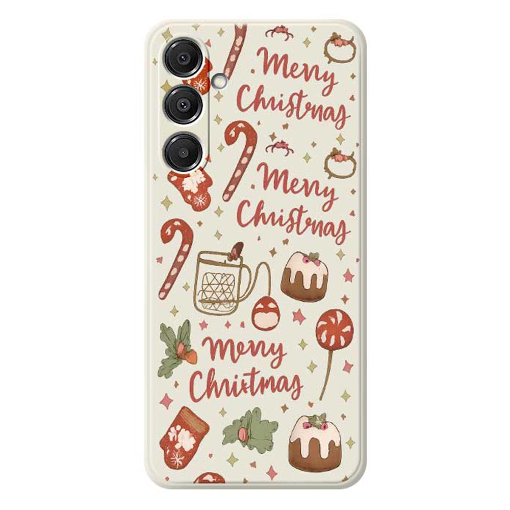 For Samsung Galaxy A16 5G/4G Case Merry Christmas Pattern Printing Straight Edge TPU Phone Back Cover