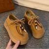 Толстоподошвенные увеличивающие рост туфли Boken женские туфли-кенгуру осень новые повседневные на шнуровке туфли-маффины ретро женские