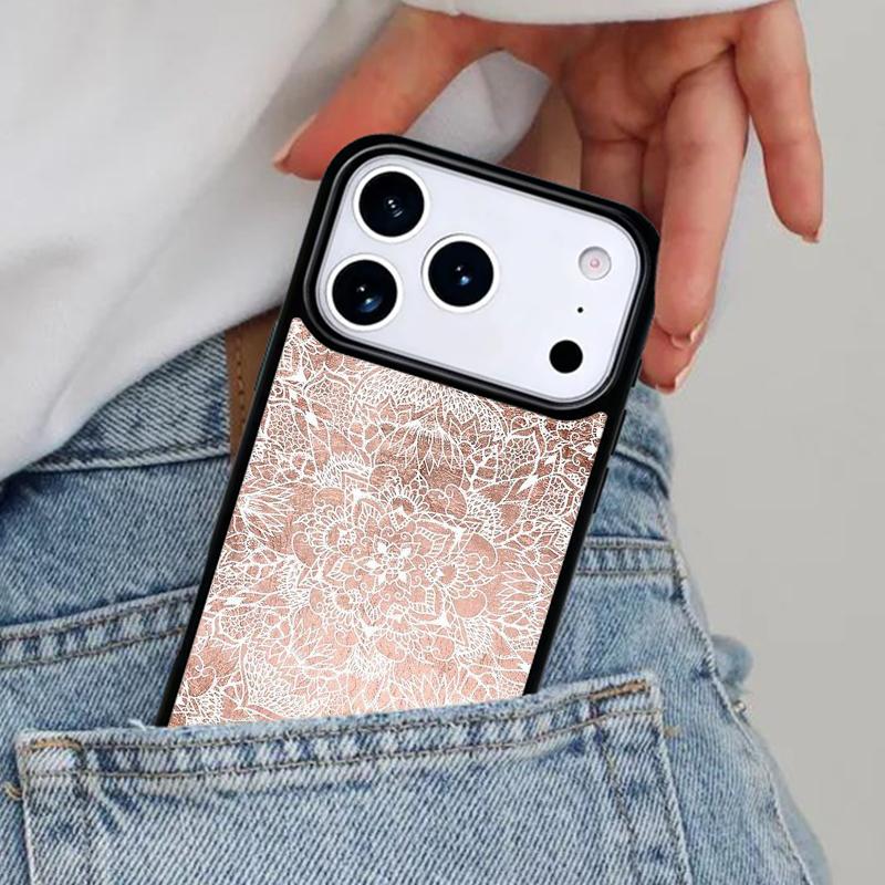 Деревянный чехол для телефона с цветочной мандалой для iPhone 17ProMax 12 13 14 15 16e 17 Pro Max Plus Air Cover