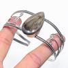 Natural Labradorite Gemstone 925 Sterling Silver Cuff Bangle Adjustable N6c03