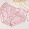 Женские трусы со средней талией из ледяного шелка размера плюс, эластичные, тонкие, мягкие, дышащие, антисептические, бесшовные, полосатые, кружевные, женские трусы, трусы