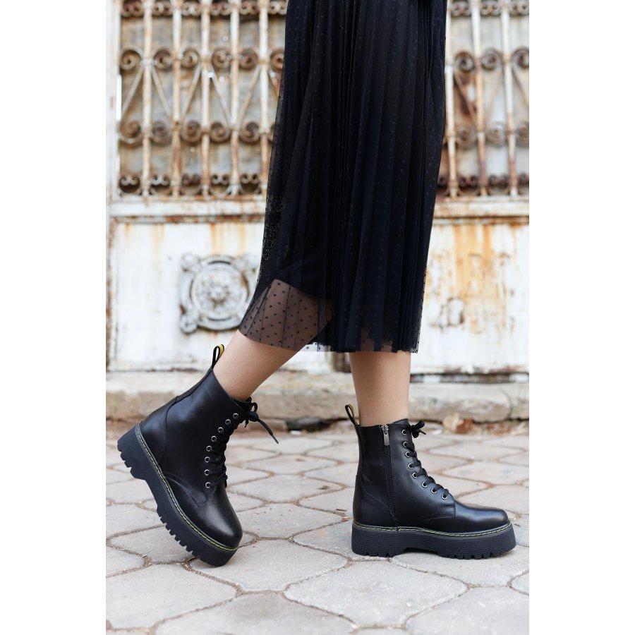 Women's Genuine Leather High Soled Casual Boots