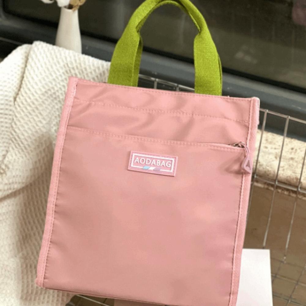 Waterproof Camping Handbag Nylon Student Book Bag Simple Cooler Lunch Bag  Outdoor