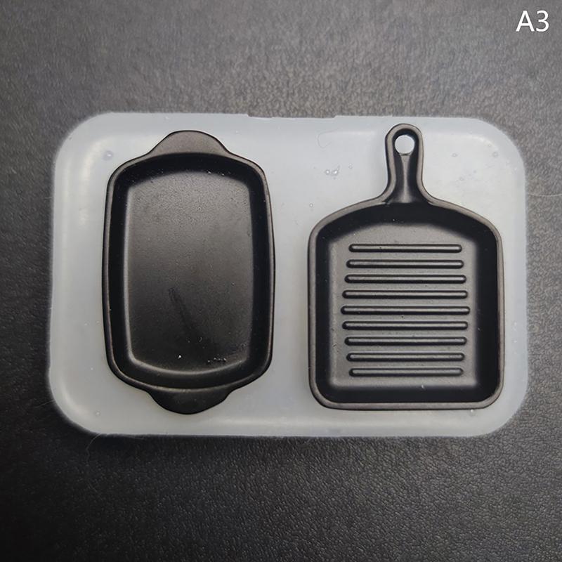 Противень для выпечки кукольного домика Силиконовая форма Мини-сковорода для кукольного домика Кукольный домик Кухонная утварь Аксессуары