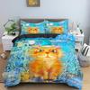 Luxury New 3D Print Watercolor Cartoon Cat Pattern Quilt Cover Bedding Set Bedroom Decor Duvet Covers Pillowcase King Single