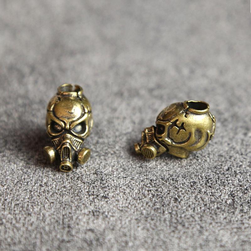 Биохимический Череп Голова Латунные Ножевые Бусины Личность Панк Противогаз Скелет EDC Инструмент для улицы Выживание Паракорд DIY Аксессуары