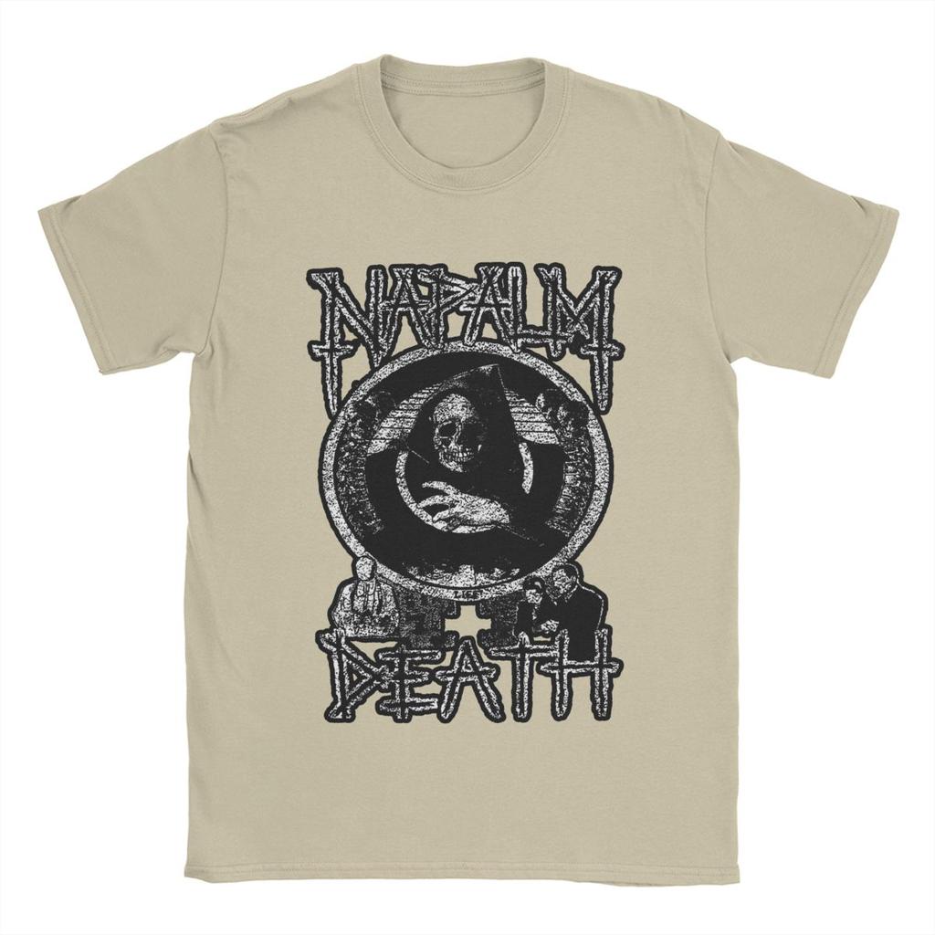 Napalm Death Мужская футболка Группа Смешная футболка Футболки с коротким рукавом и круглым вырезом Чистый хлопок Подарочная одежда