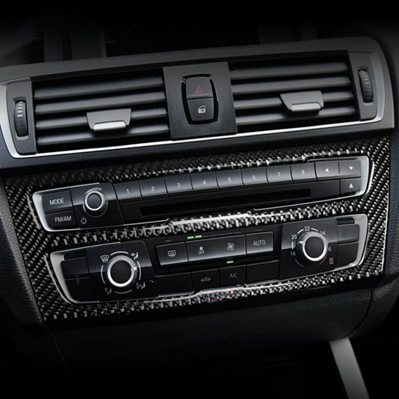 For BMW 1 2 Series F20 F21 F22 F23 Carbon fiber Car Control CD Panel Cover Trim Air conditioning Outlet Frame Decoration Sticker LNYCP1