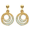 [J9409] - Gold Plated Earrings 'Déesse' Golden White - 17x11 Mm