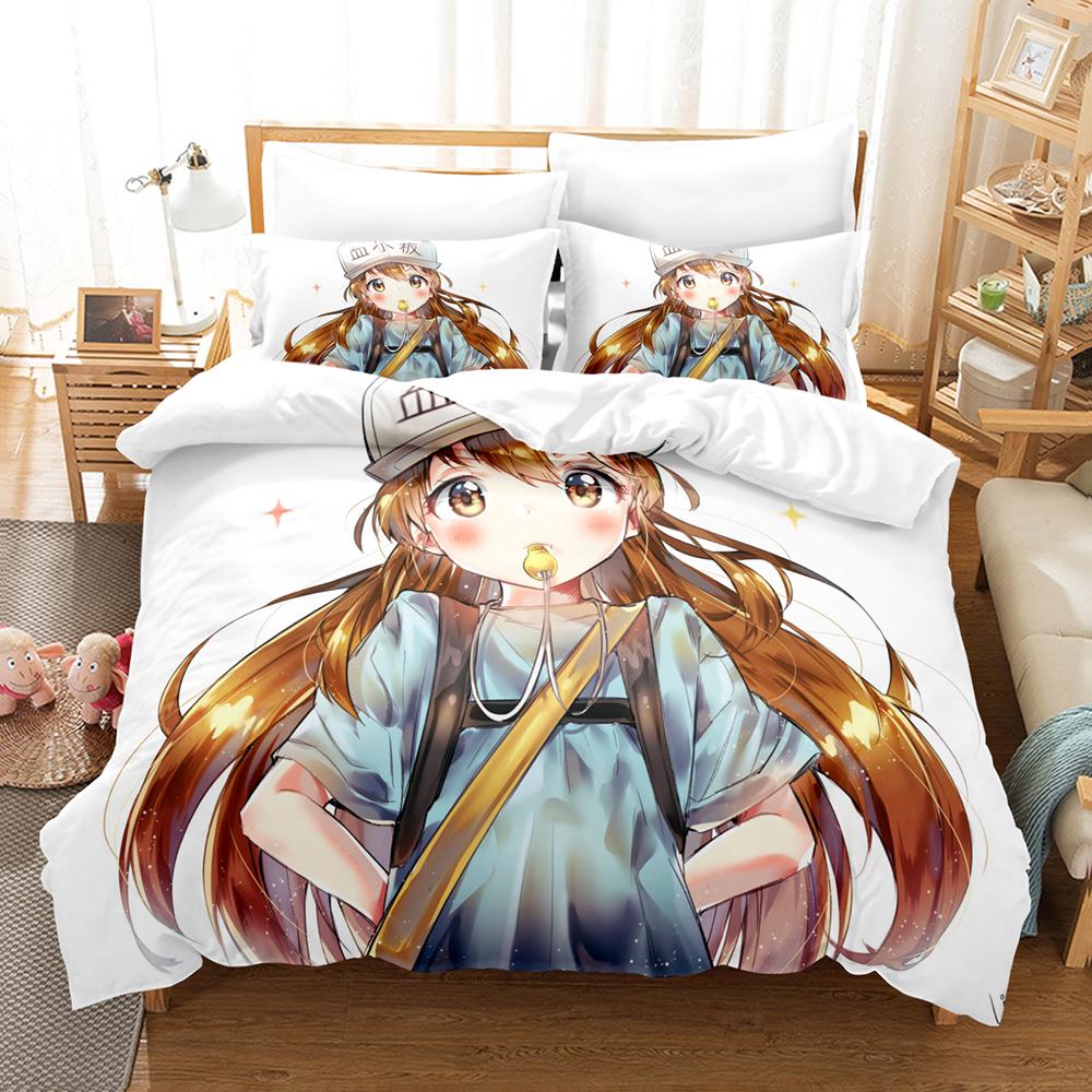 Premium 3D Print Cells At Work Cartoon Characters Image Bedding Duvet Covers And Pillowcases Boys And Girls Bedroom Decorative Textiles
