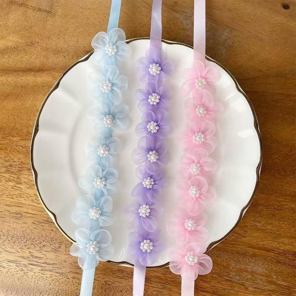 Sweet Design Fairy Braided Headband Snow Yarn Imitation Pearl Headband Birthday Party