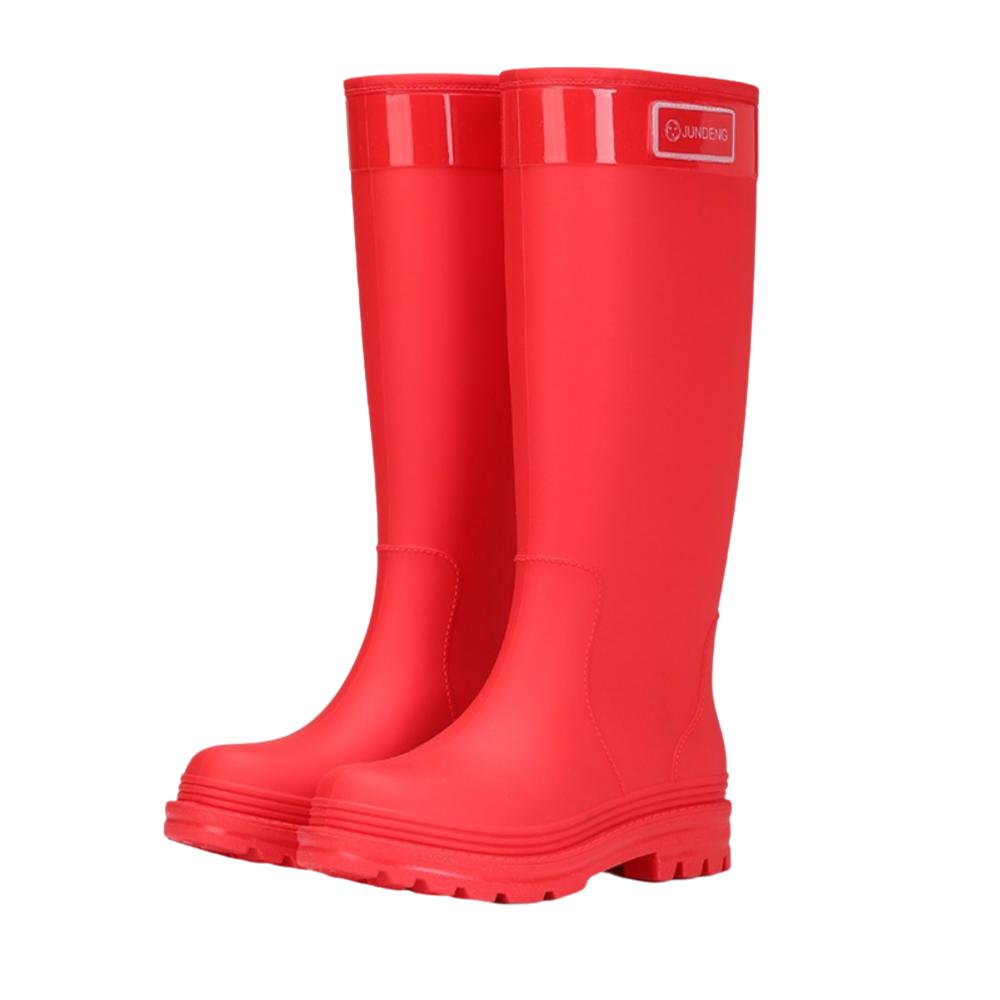 Fashion PVC High Tube Rain Boots Non-slip Thick Bottom Outdoor Water Shoes Rubber Shoes Waterproof Rain Shoes For Women