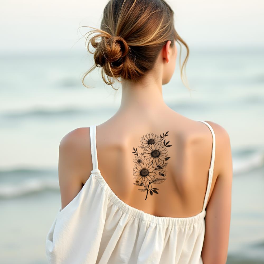 12 шт. Временные татуировки Цветочные узоры Водонепроницаемые Долговечные Наклейки на тело Для бедер Женские Взрослые