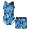 Kids Girls Gymnastics Yoga Dance Sport Sets Fancy Print Leotard and Shorts Dancewear Outfits