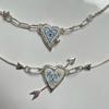Retro Necklace With One Arrow Through The Heart Personality Pattern Paper Clip Chain 18K Color Retention