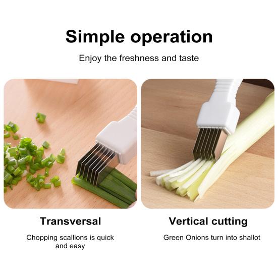 1/2/3 шт. резак для лука с защитным ограждением, измельчитель зеленого лука из нержавеющей стали, нескользящая ручка, 7 лезвий, кухонные инструменты
