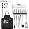 Набор для барбекю и выпечки на открытом воздухе из 26 предметов с фартуком и ножами - Горячие продажи!