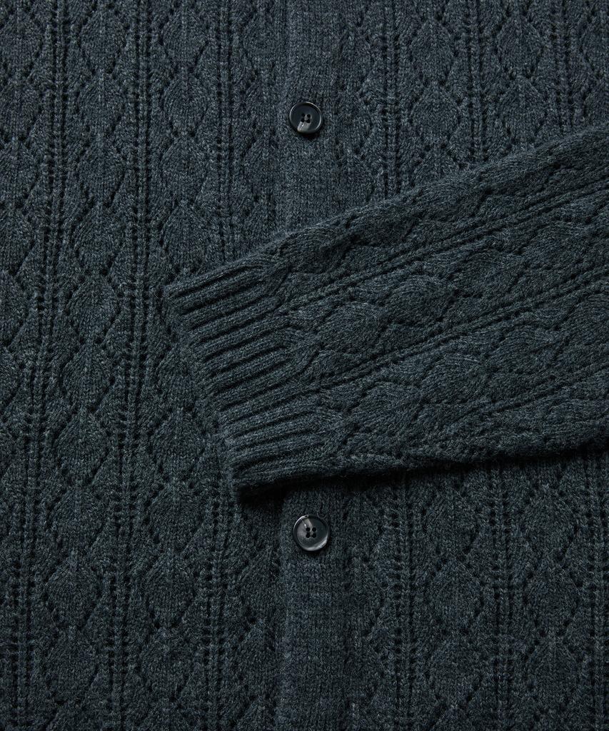 MMIC Cashmere Crochet Cardigan (Charcoal)