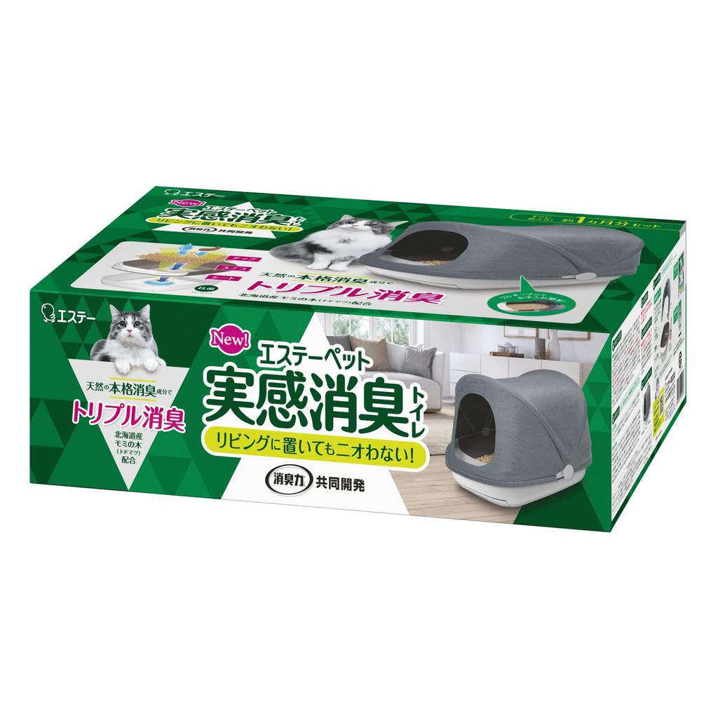 Pet Real Дезодорирующая система Туалет для кошек Body Set Body Tip 4 Совместно разработанный кошачий туалет Дезодорирующий наполнитель для кошачьего туалета Сделано в Японии ST. (Туалет + 2,5л