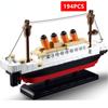 194 шт. город RMS Титаник корабль модель лодки строительные блоки наборы DIY креативные кирпичи фигурки друзья развивающие игрушки Рождественский подарок